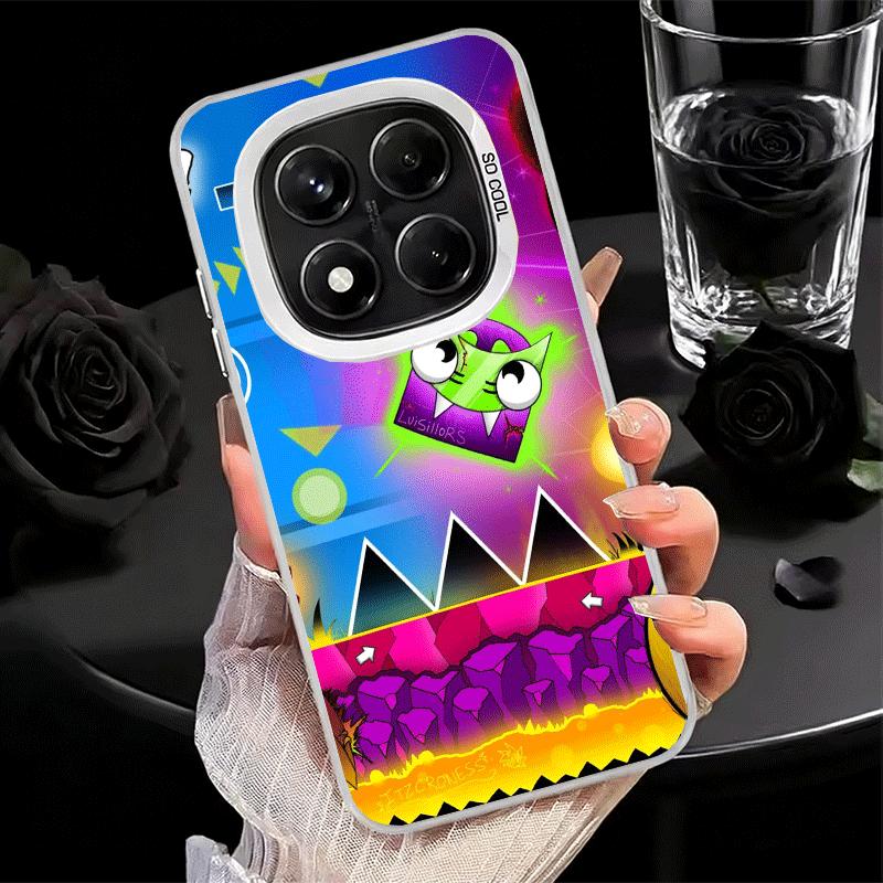 Geometry Dash Game Soft Phone Case for Xiaomi Redmi Note 13 14 15 Pro Plus 12S 12 11S 11 11T 10S 10 Shockproof Cover Back Shell