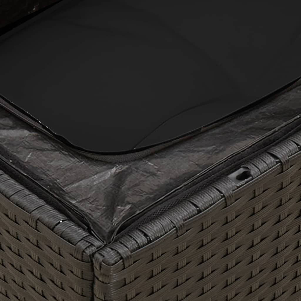 Vidaxl 11-Cz. Garden Lounge Set, Cushions Black Rattan Pe