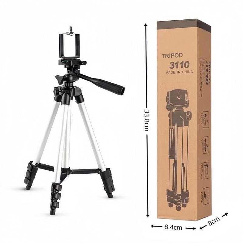 3110/3120 Black Aluminum Alloy Live Broadcast Tripod with Four-Section Stand