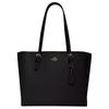 Mollie Fashion Solid Color Metal Logo Decoration Leather Tote Bag Tote Bag Shopping Bag Handbag Shoulder Bag 34 Women's Black