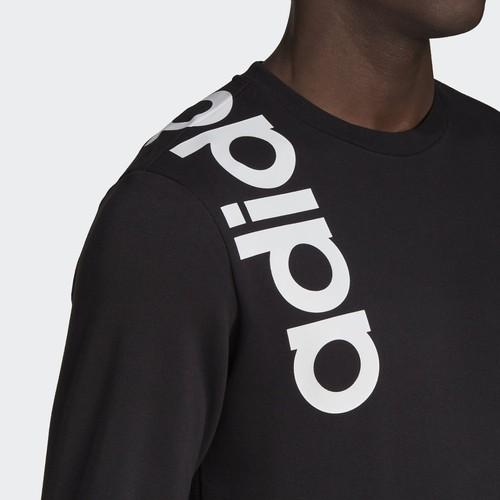 adidas Casual Sports Crew Neck Pullover Knit Sweatshirt for Men, Black