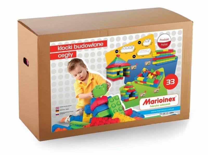 Vzdelávacie kocky Marioinex Stavebné tehly 33 dielikov Pre 4-ročné dieťa Podporujúce motoriku