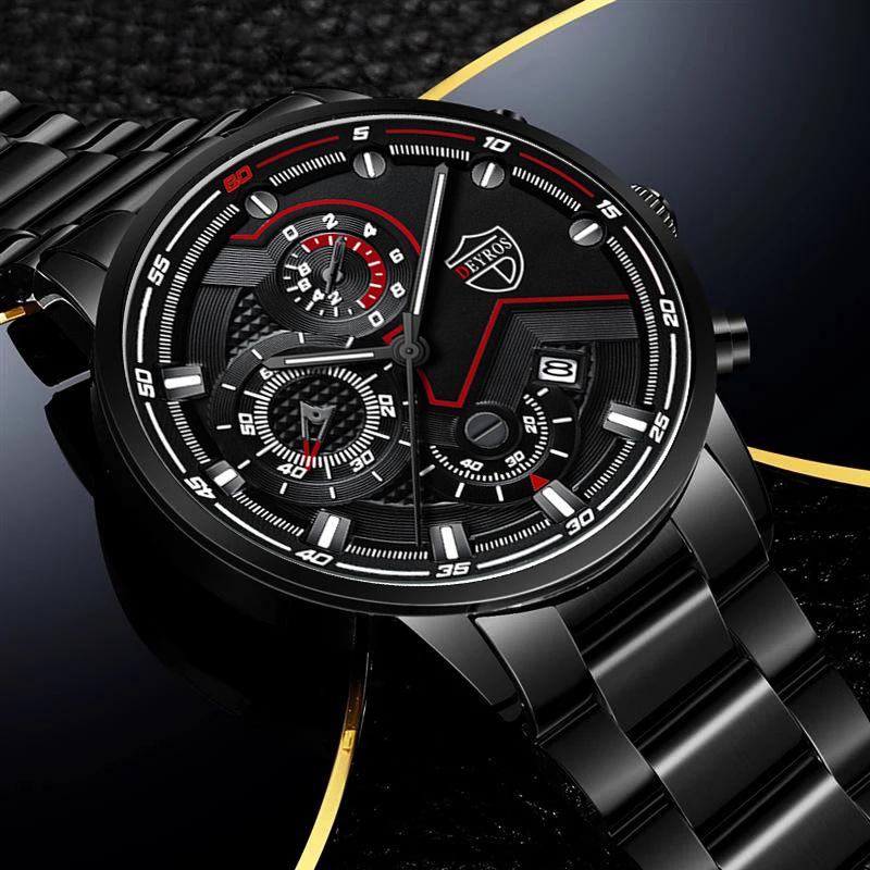 Classic Business Men's Watch Fashion Stainless Steel Strap Watch Calendar Quartz Watch Sports Watch Casual Watch