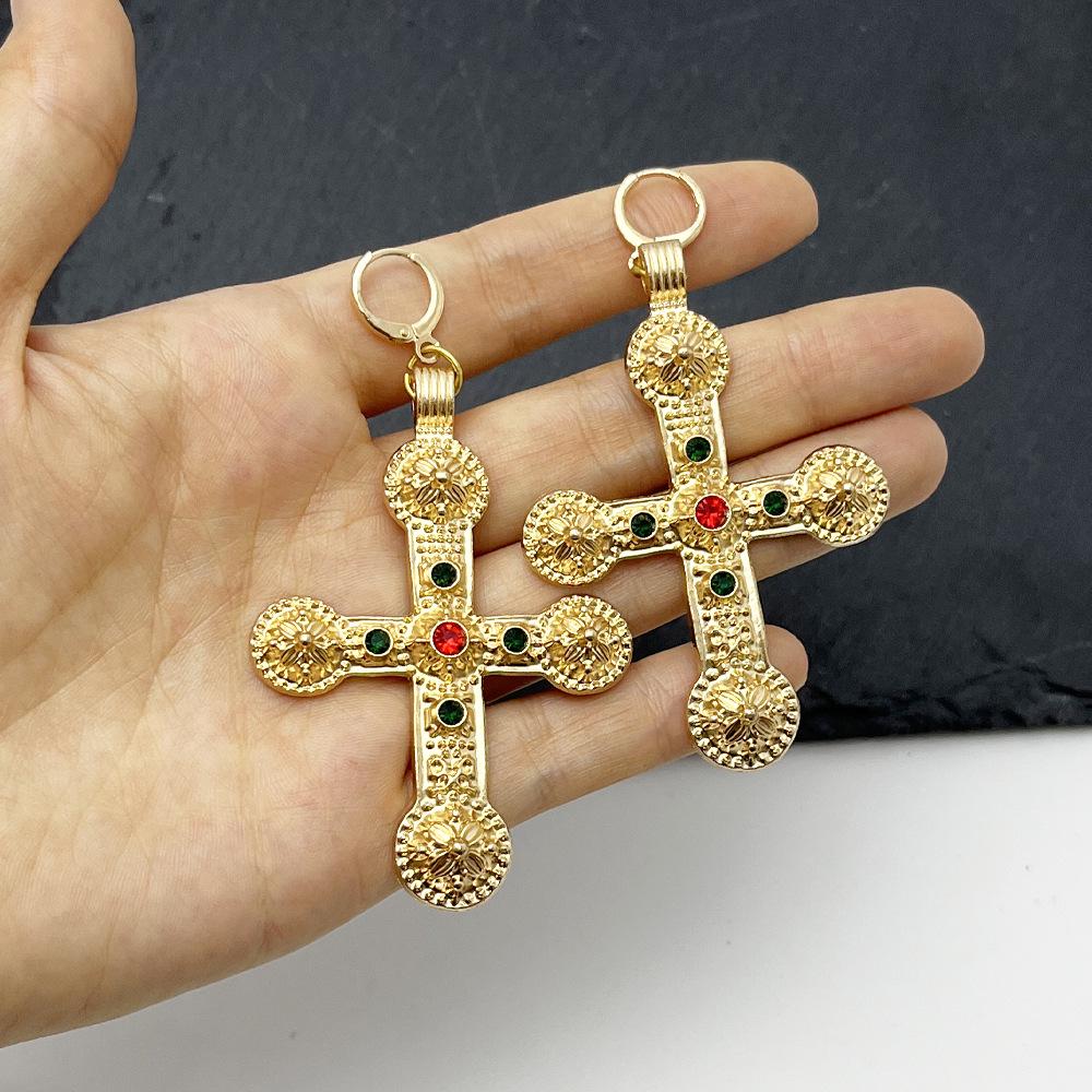 

Retro French Cross Earrings: Light Luxury Fashion, European-American Style, Trendy Niche Personality