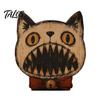 Retro Crackled Paint Ornaments Halloween Wooden Ornaments, Distressed Pumpkin/Cat Decorations, Desktop & Wall Textured Wood Craft Decors for