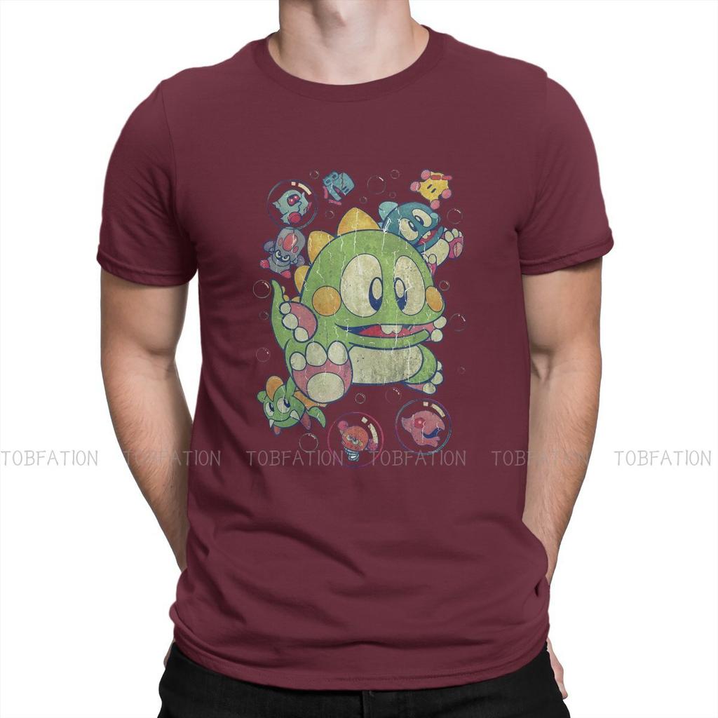 Bubble Bobble Pinball Game Vintage Action T Shirt Men Ofertas Oversized Crewneck Tshirt Cotton Graphic Tops