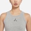 Jordan Solid Logo Print Round Neck Slim Fit Vest Women Tops Gray DO5049-063