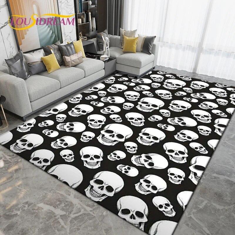 Gothic Witchcraft Skull Skräck Area Matta,Mattmatta för Vardagsrum Sovrumssoffa,Kök Badrum Dörrmatta Halkfri Golvmatta Present