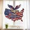 USA 250th Anniversary Suncatcher 1776-2026 Acrylic Window Hanging Ornament American Eagle Patriotic Sun Catcher Memorial Gift for 4th of July