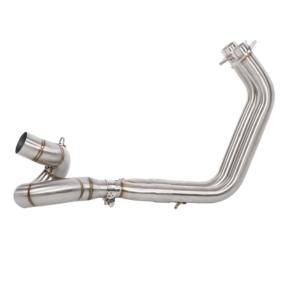 Motorcycle Full Exhaust System Circling Front Pipe Connect for Kawasaki Z650 Ninja 650(Silver)