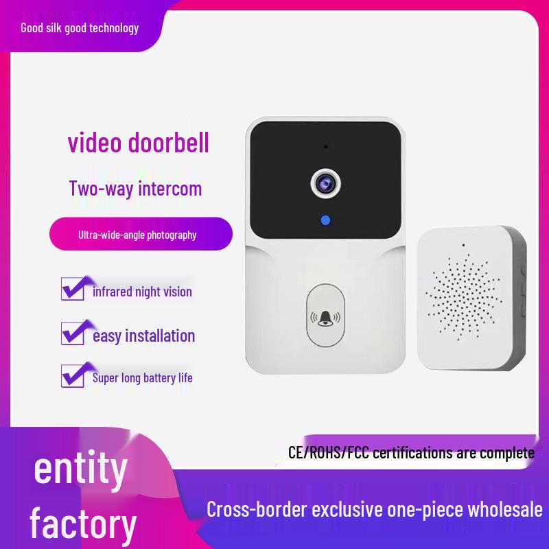 WiFi Wireless HD Smart Doorbell with Night Vision and Intercom Recording