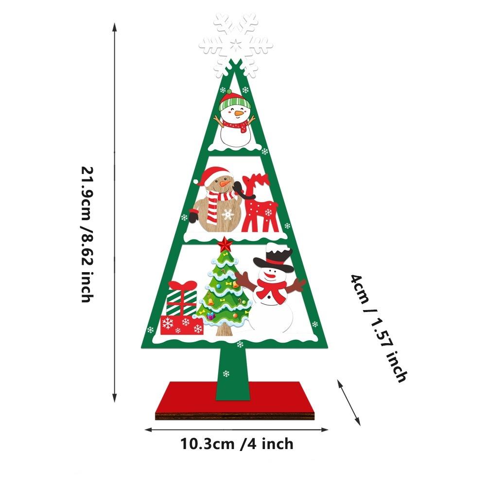 Wooden Christmas Tree Tabletop Decoration Creative Gifts Desktop Ornament for Christmas & New Year Party Atmosphere Home Decor