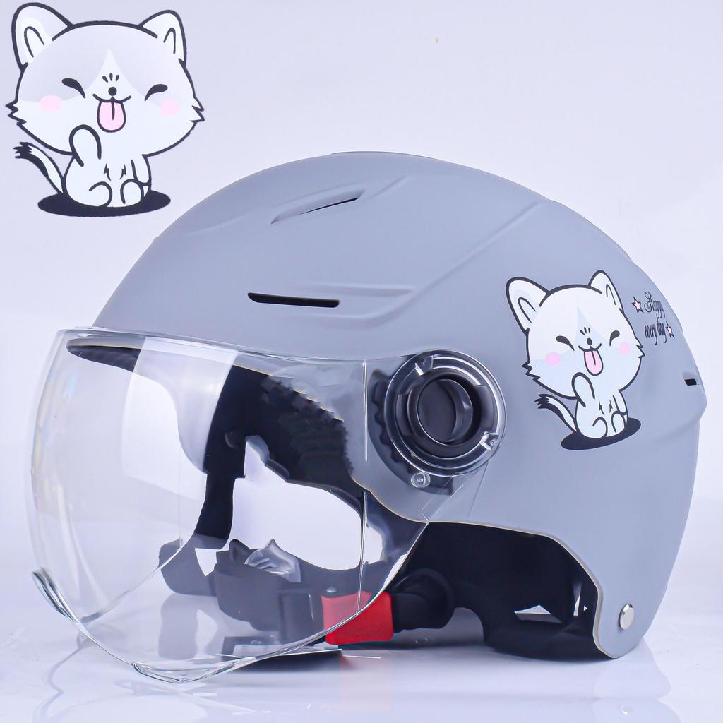 3C Certified Cat-Themed Lightweight Electric Bike Helmet - Summer Riding Sun Protection Safety Helmet