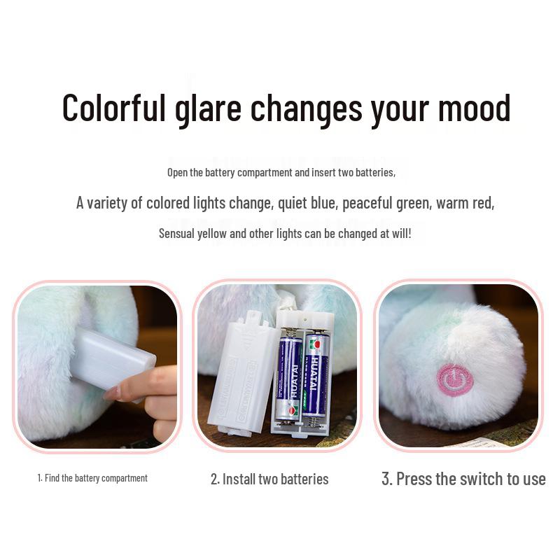 Creative Luminous Rabbit Plush Toy Night Light for Kids