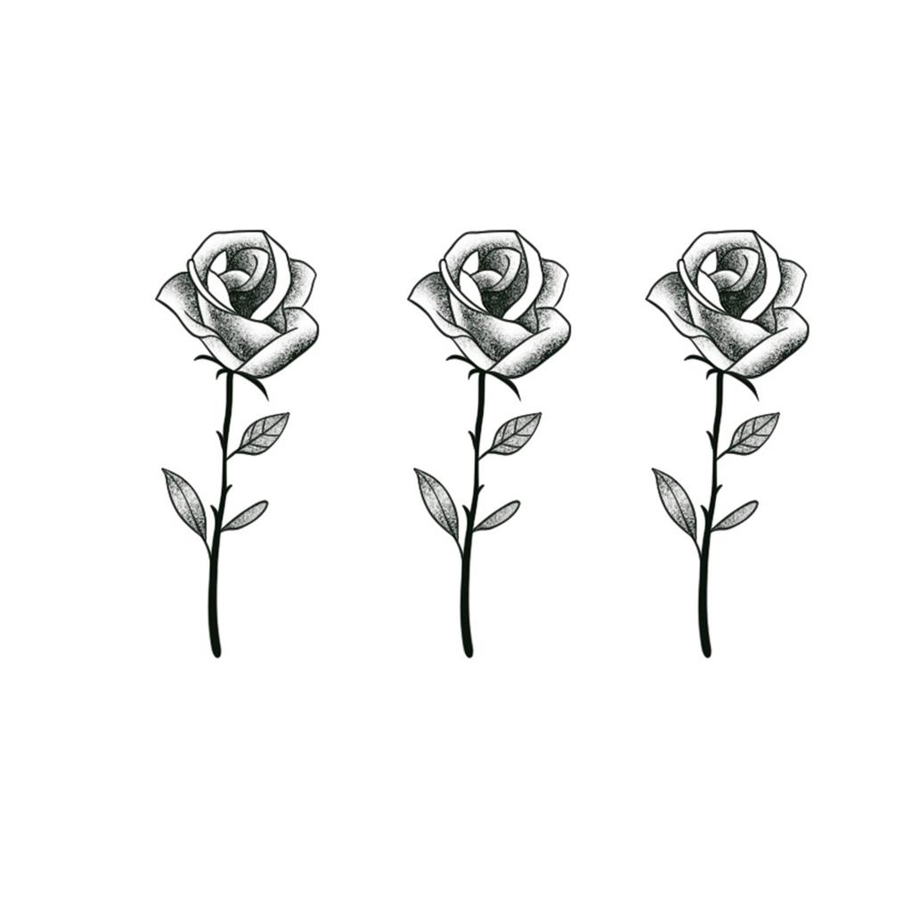 High-End Small Fresh Color Beautiful English Flower Hand Collarbone Simulation Flower Tattoo Sticker