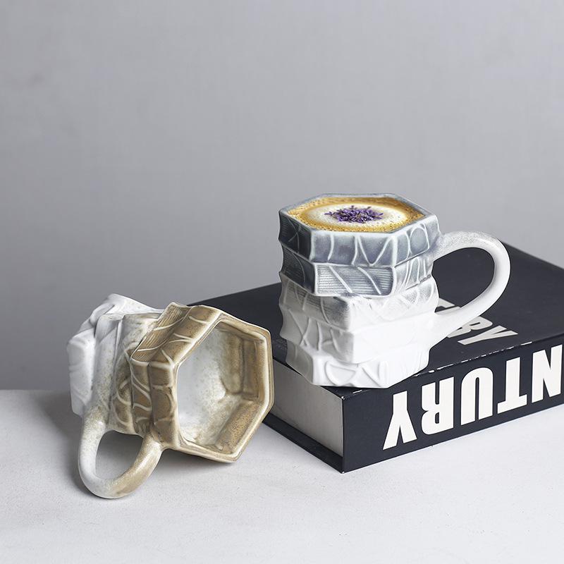 Stackable Ceramic Coffee Cup with Unique Shape