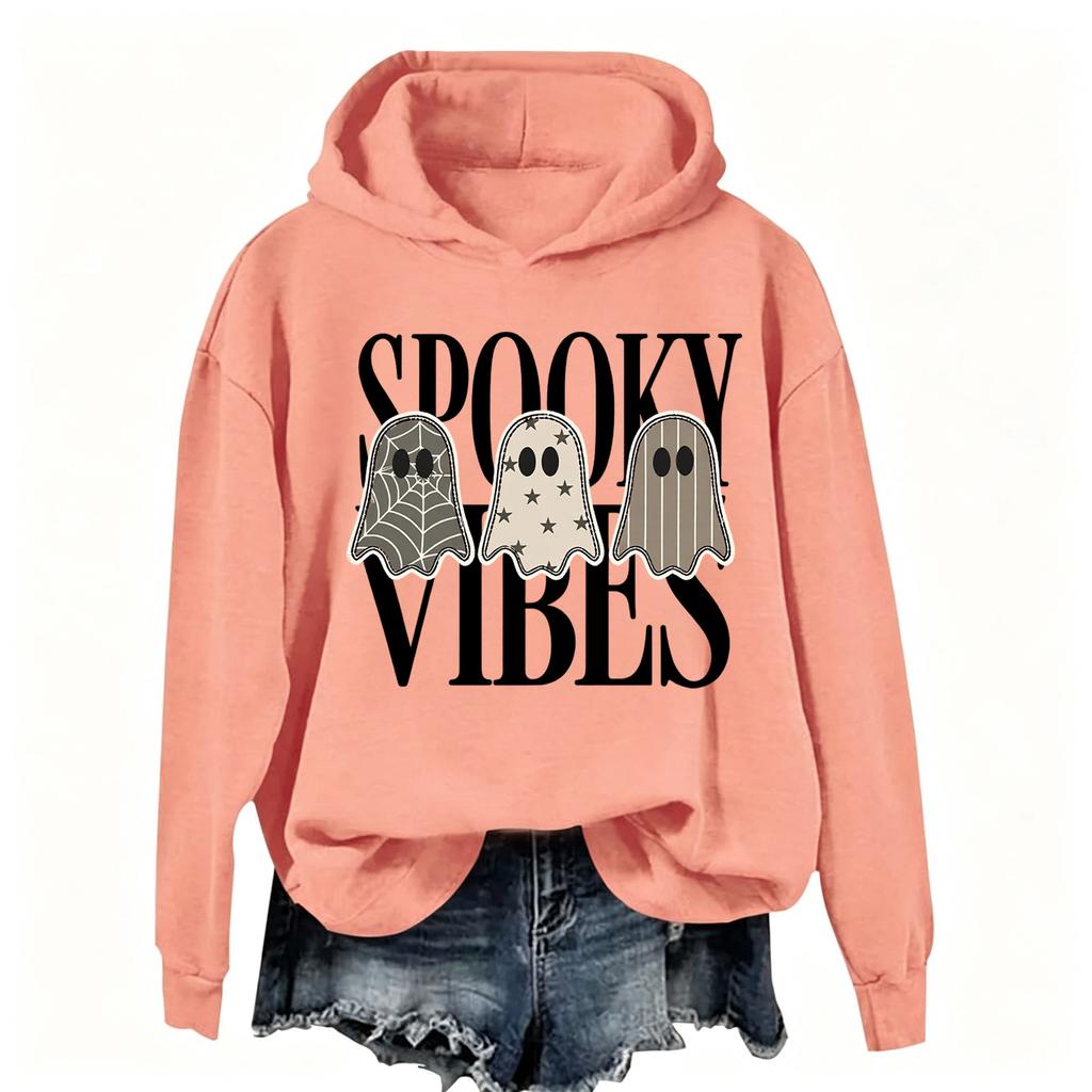Women's Casual Letter Print Long Sleeve Hooded Sweatshirt for Everyday Wear