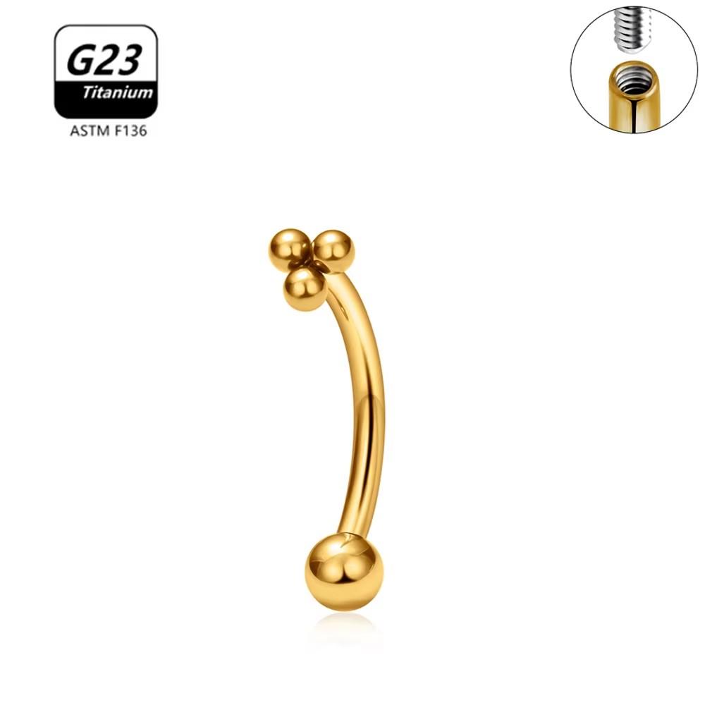 G23 Titanium ASTM-F136 Nternal Thread Eyebrow Piercings Body Jewelry For Women Zircon Earring Star Flower Heart