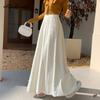 Autumn Winter Women Maxi Long Knitted Skirt Elastic Waist Beige Black Gray Knitting Thick Warm Skirt Elegant Feminine Basic Ladies' Pleated Skirt