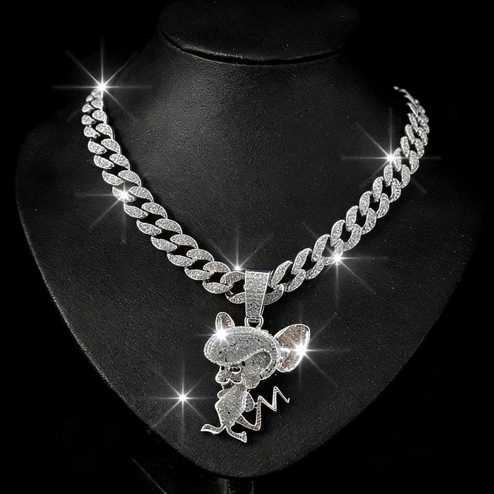 Hot Selling Cartoon Anime Jerry 3D Alloy Pendant Necklace In Europe and America, Fashionable and Versatile Men's Gift Jewelry