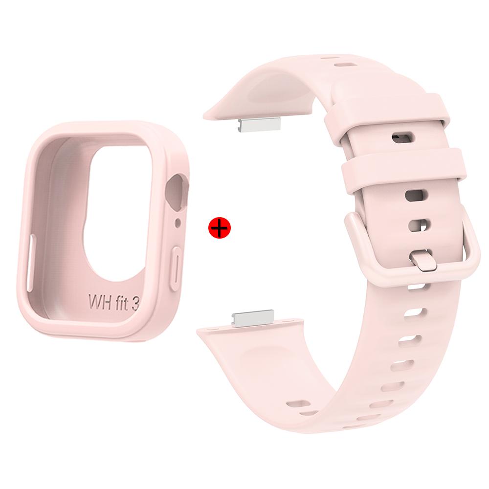 For Huawei Watch Fit 3 Strap Silicone Watchband and Watch Case Replacement Durable and Adjustable Wristband 2-in-1