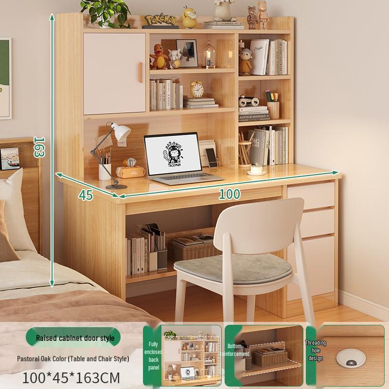 Modern Computer Desk with Bookshelf & Storage for Home, Office, Bedroom & Study Room