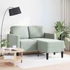 VidaXL 2-seater Sofa with L-shaped Chaise Lounge Light Grey 125 Cm Velvet, 2-seater Bedroom Sofa, Loveseat, Two-seater Sofa 4107069