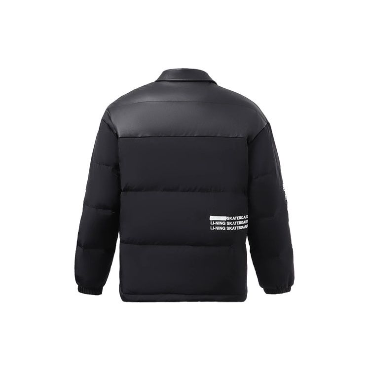 Li Ning Skateboard Series Loose Fit Windproof Warm Down Jacket Men Jackets Black AYMR117-3