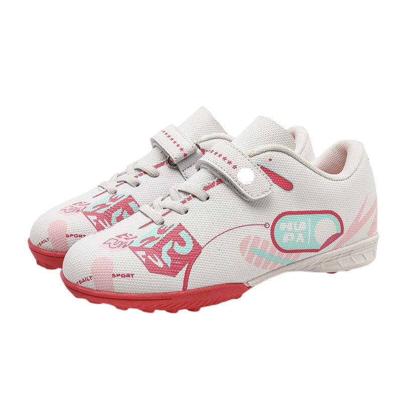 2025 New Children's Football Shoes Students Boys and Girls TF Broken Nails Velcro Women's Training Sneakers