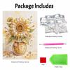 DIY Pearl Painting Canvas Sunflower Design Shiny 3D Bead Art Kit Creative Leisure Craft for Living Room Wall Decor