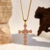 Vintage Minimalist Titanium Steel Cross Necklace Light Luxury Pendant Jewelry for Women Men
