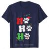 Ho Ho Ho Paw Graphic Oversized Tshirt Christmas Gift Simple Casual Xmas Cotton Tshirt Funny Unisexs Clothing Unisex Tops Tees