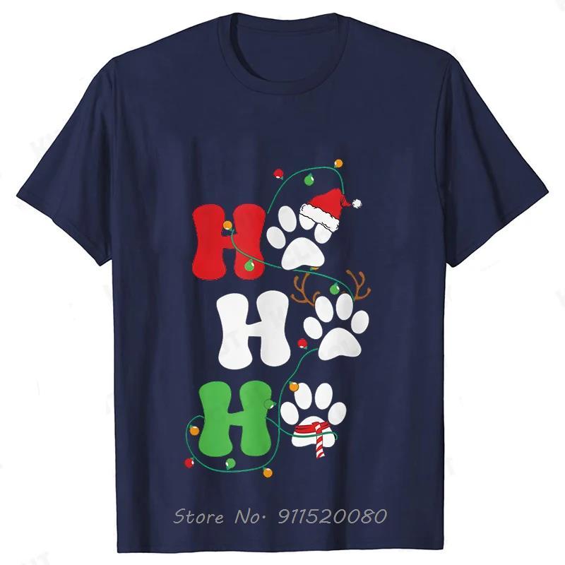 Ho Ho Ho Paw Graphic Oversized Tshirt Christmas Gift Simple Casual Xmas Cotton Tshirt Funny Unisexs Clothing Unisex Tops Tees