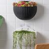 Plastic Rattan Weaving Hanging Flowerpot Half Round Over Fence Planter Wall Flower Pot  Flower Shop