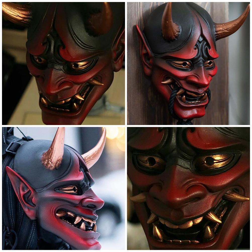 Japanese Cosplay Latex Face Cover Anime Horror Soft Face Cover Halloween Ghost Demon Face Cover