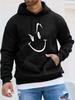Minimalist Joyful Face Blank Space Refreshing Artistic Design Trendy Brand Print Casual Sport Outdoor Unisex Hoodie Long Sleeve Sweatshirt Unisex Top