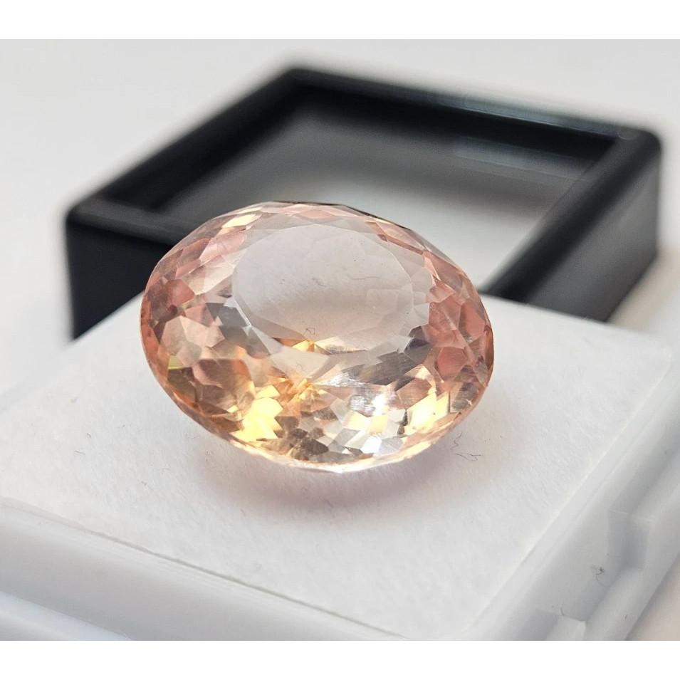 Peach Morganite Natural 15-16 Ct Round Cut Fabulous Certified Loose Gemstone