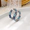 Blue Earrings Minimalist Design Luxury Large Round Hoop Zircon Vintage Elegant Women Earrings