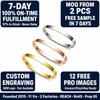 Personalized Female Jewellery  Custom Stainless Steel 18K Gold Plated Love Bangles Bracelets for Women