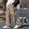 Overalls men's trendy brand spring enlarged multi-pocket casual pants loose straight pants men's pants
