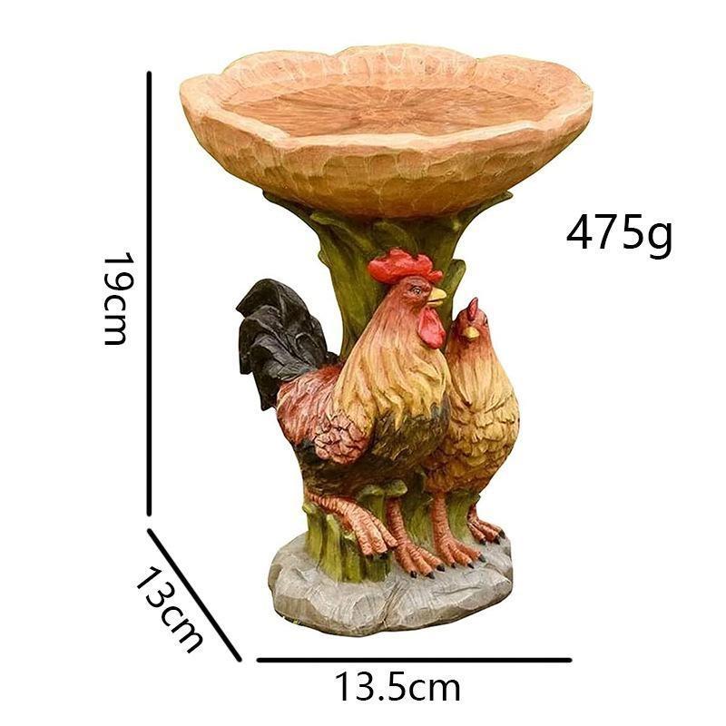 Animal  Wooden Stake Statue Resin Bird Feeder Garden Decoration Raccoon Fox Dog Sculpture Crafts Home Courtyard Ornaments