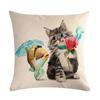 Lovely Animal Dress Up Series Flax Embrace Pillowcase Family Adornment Sofa Car Cushion Cover 45*45Cm