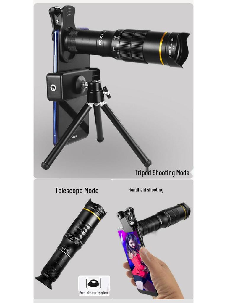 32x Telephoto Lens: High-Magnification Portable HD Telescope for Mobile Photography