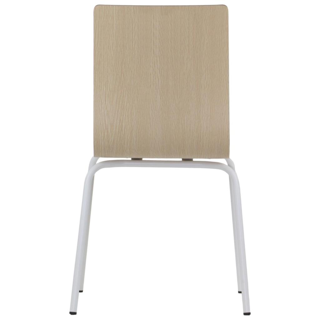 Natural plywood chair with white frame. Model WERDI B