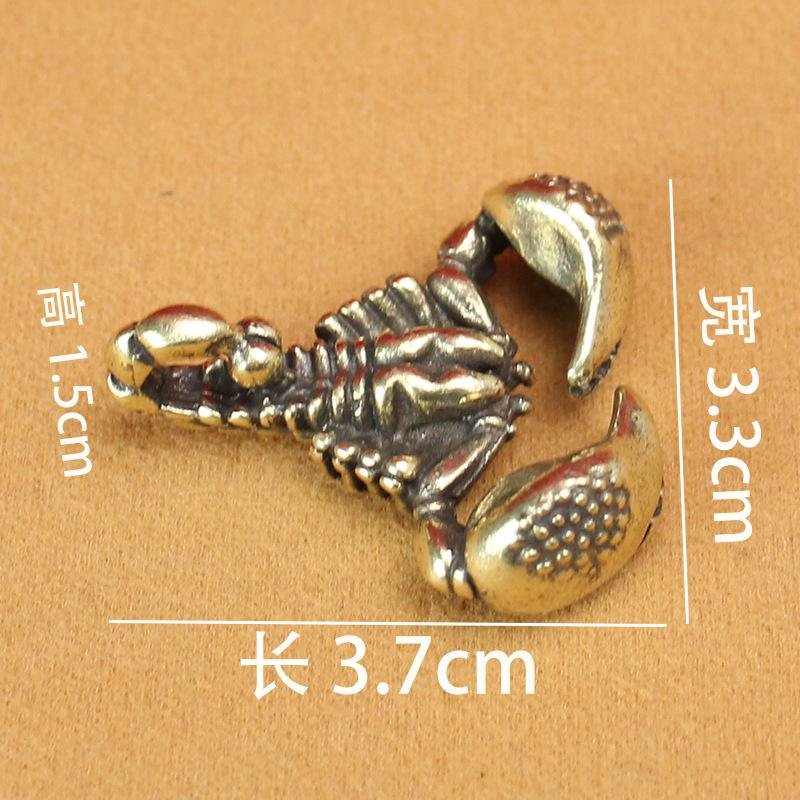 Brass Pure Copper Scorpion Hand Handle Piece Home Desktop Office Small Ornament Tea Pet Wenwan Solid Small Handle Piece Men