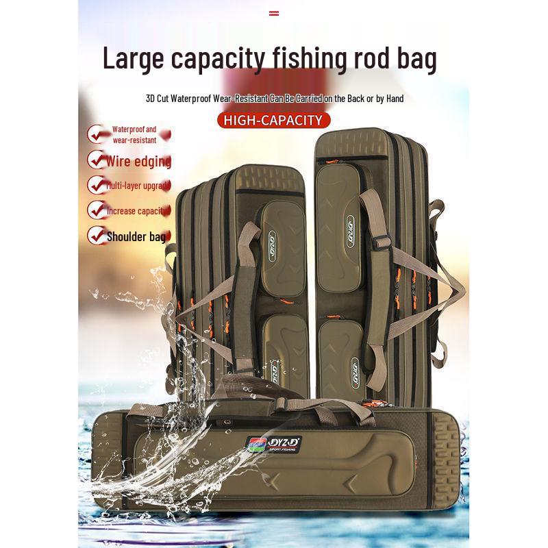 Waterproof Lightweight Fishing Rod Bag - Large Capacity & Portable Canvas, Multifunctional Good-Looking Sea Rod Bag.