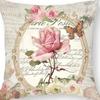 Retro American Plant Floral Print Linen Pillow Case Living Room Sofa Car Pillow Cushion