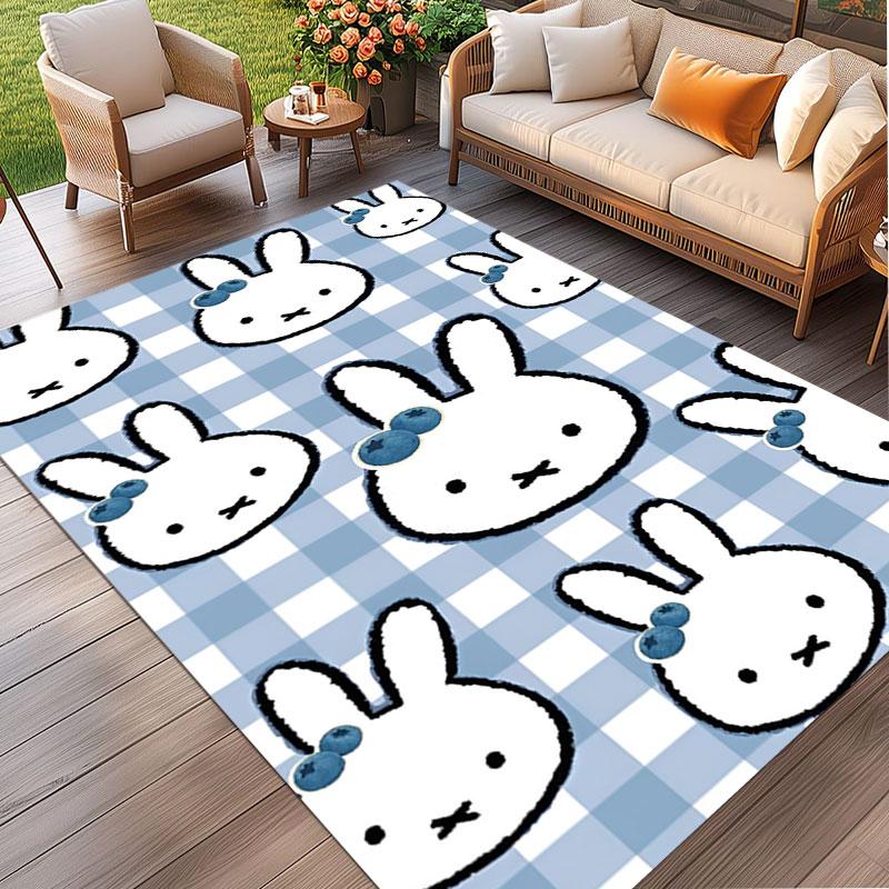 Miffy Print Rug, Washable Floor Carpet, For Entryway Dorm Laundry Room Office Study, Home Decor Birthday Christmas Gift