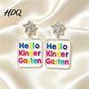 Creative School Season Jewelry 1 Pair Back to Earrings Colorful Acrylic Letter Dangle Campus Atmosphere Accessories Drop First Day of Appreciation