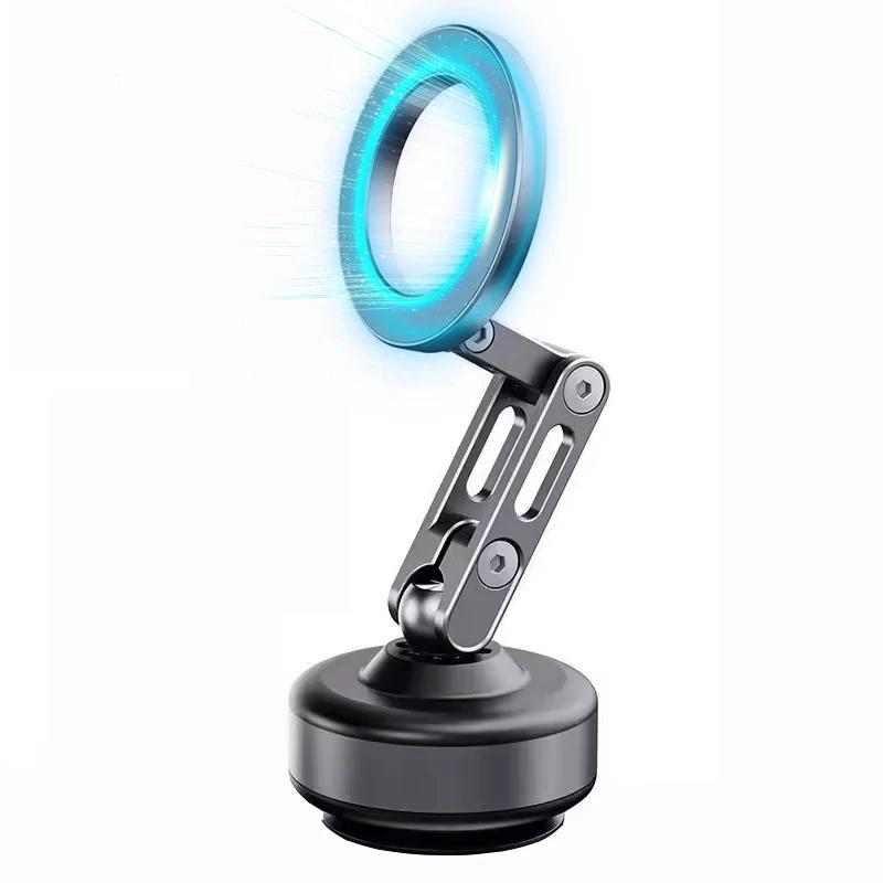 

Super Magnetic Phone Holder 360 Degree Rotating Bracket Vacuum Adsorption Sucker Cup Dashboard Windshield Foldable GPS Stand темно серый